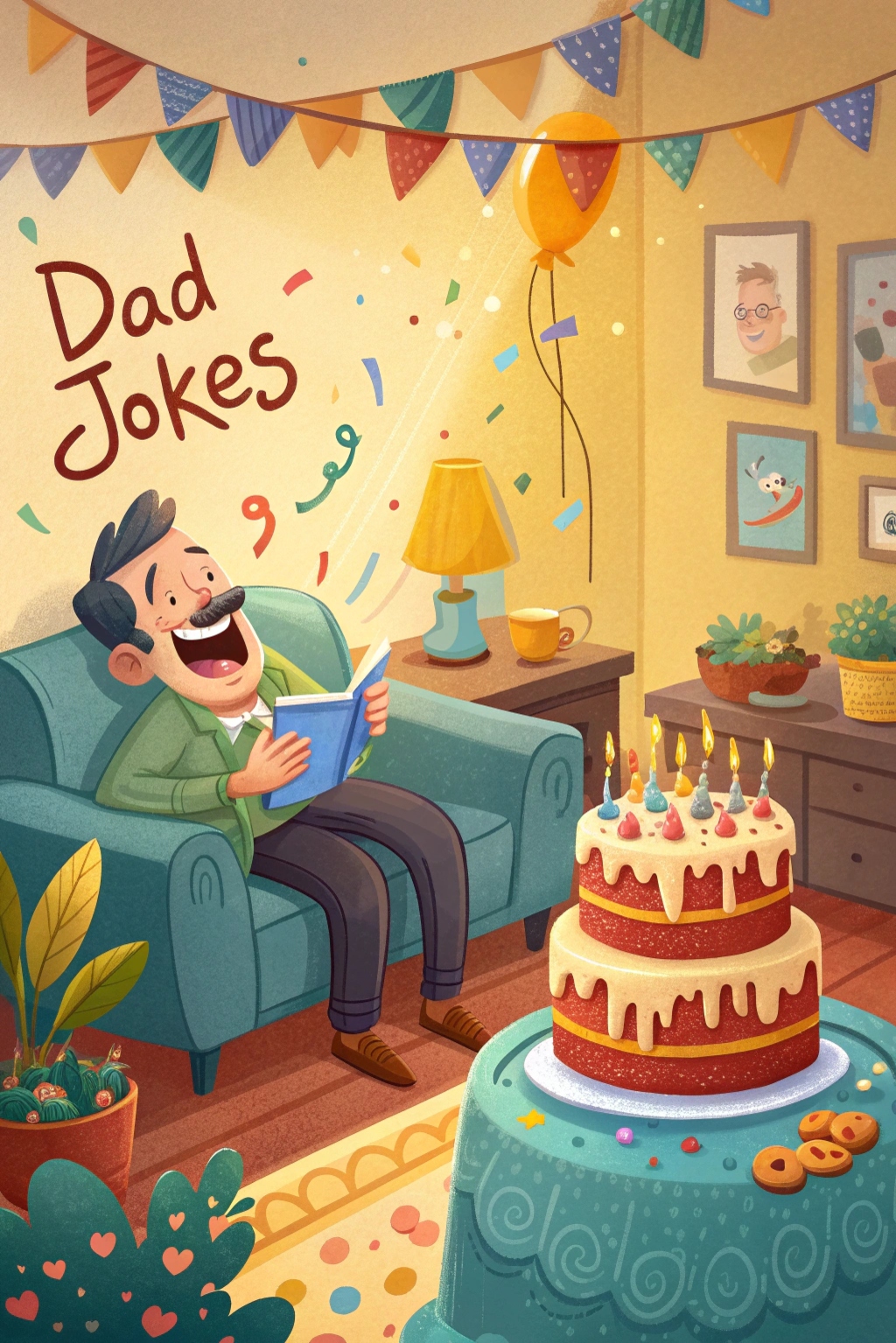 Vibrant cheerful scene card